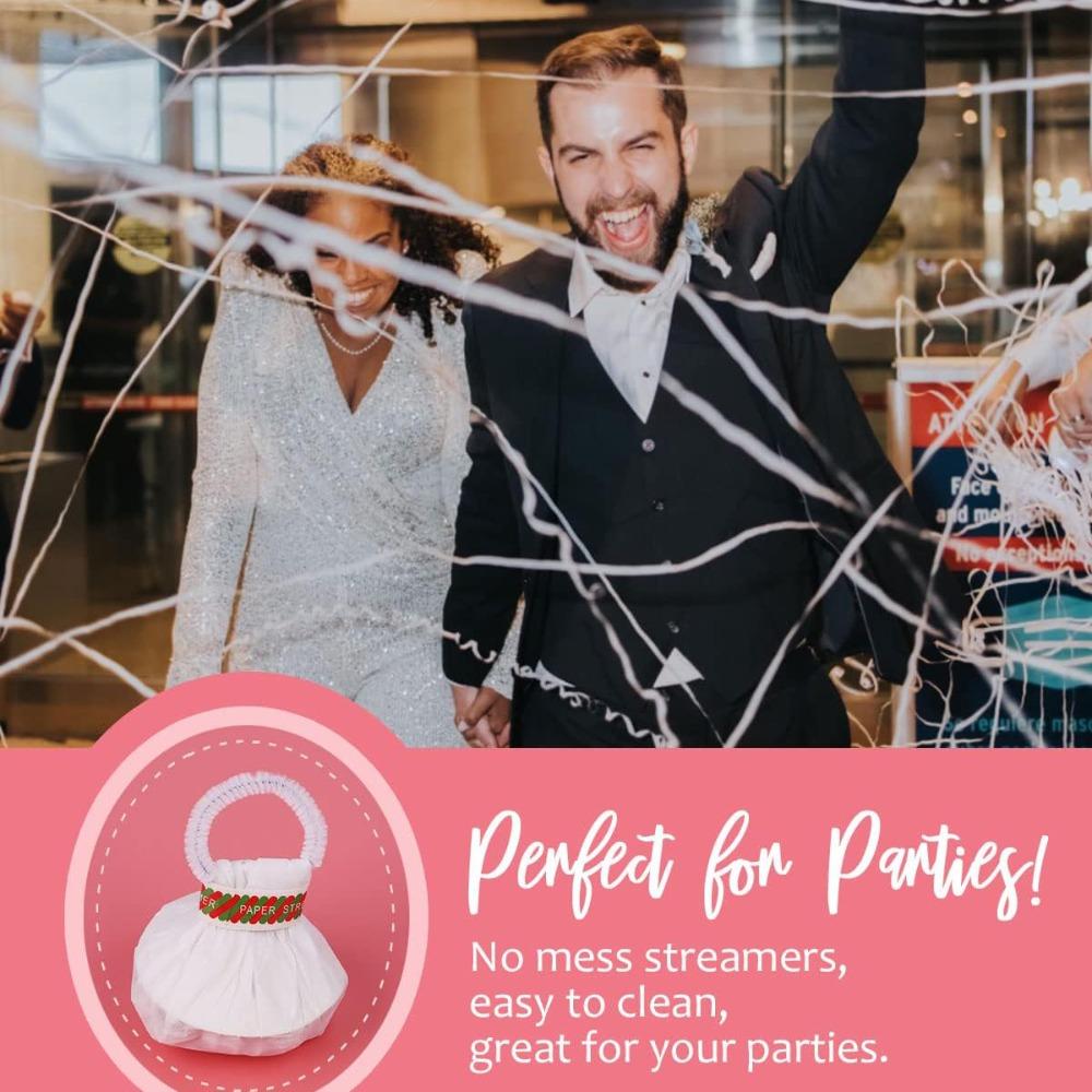 10 st Strössel Poppers Vita Handkastade Konfetti Poppers Papperssmällare för Födelsedag Bröllopsfest Examensfirande Handkastade Strössel