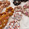 Women Hair Band Floral Printing High Elasticity Long Ribbon Hair Tie Ponytail Bun Half-Tied Hairstyles Chiffon Fabric Hair Accessory