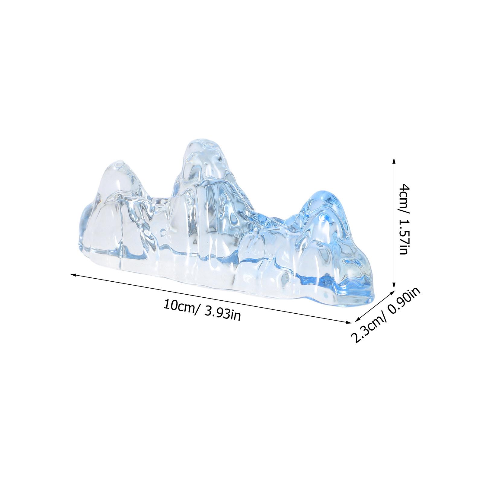 Exquisite Glass Brush Holder Mountain Shape Clear Crystal Calligraphy Rest Stand Decorative Paperweight Chinese Calligraphy синий