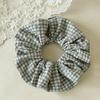 Lassic British Style Plaid Scrunchies Cotton Linen Feeling Hair Ties Minimalist Checkerboard Hair Rope For Professional Women