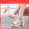 Fish Mouth Sandals For Women Summer Platform Tpr Sole With Buckle Closure