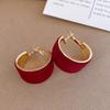 Minimalist Hong Kong Style Silver Needle Round Hoop Stud Earrings - Versatile, Fashionable, and Retro Design.