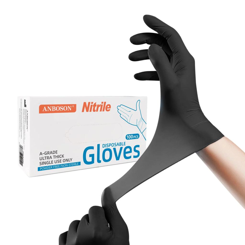 100 Pack Disposable Black Nitrile Gloves For Household Cleaning Work Safety Tools  Gardening Gloves  Kitchen Cooking Tatto