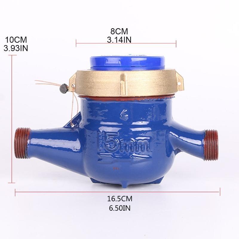 WaterFlow Meter Water Meter 15mm Cold Water Meter withFittings for Garden & Home Usage