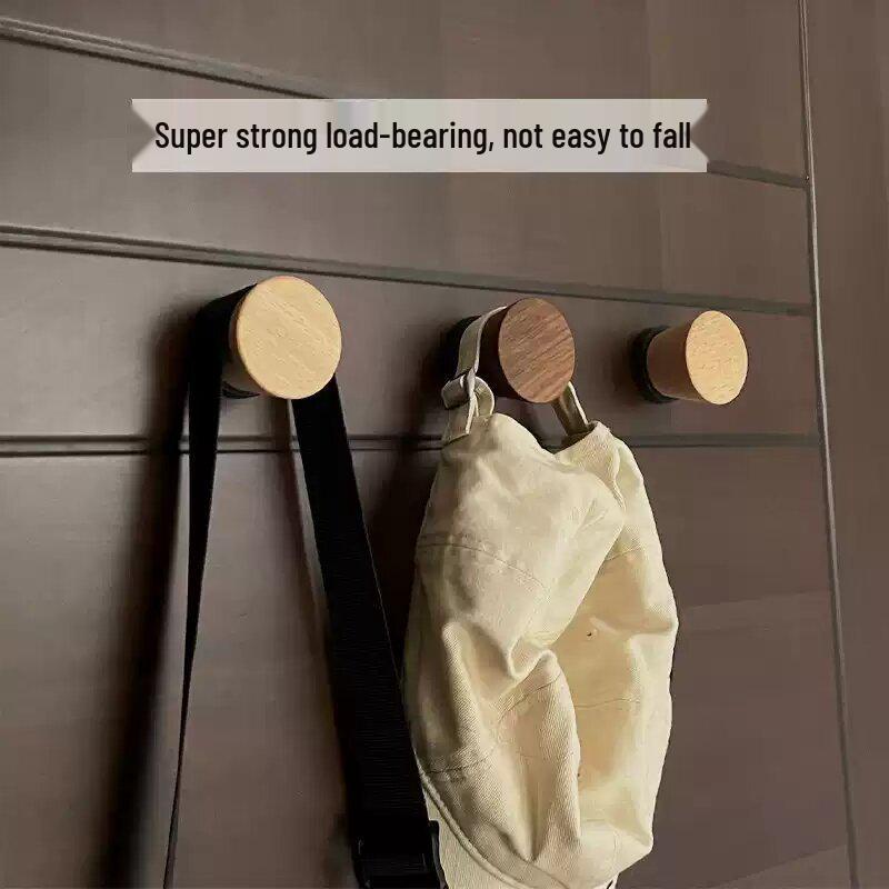 Black Walnut Magnetic Hook: No-Drill, Strong Hold for Clothes, Bags, Hats On Fridge or Door