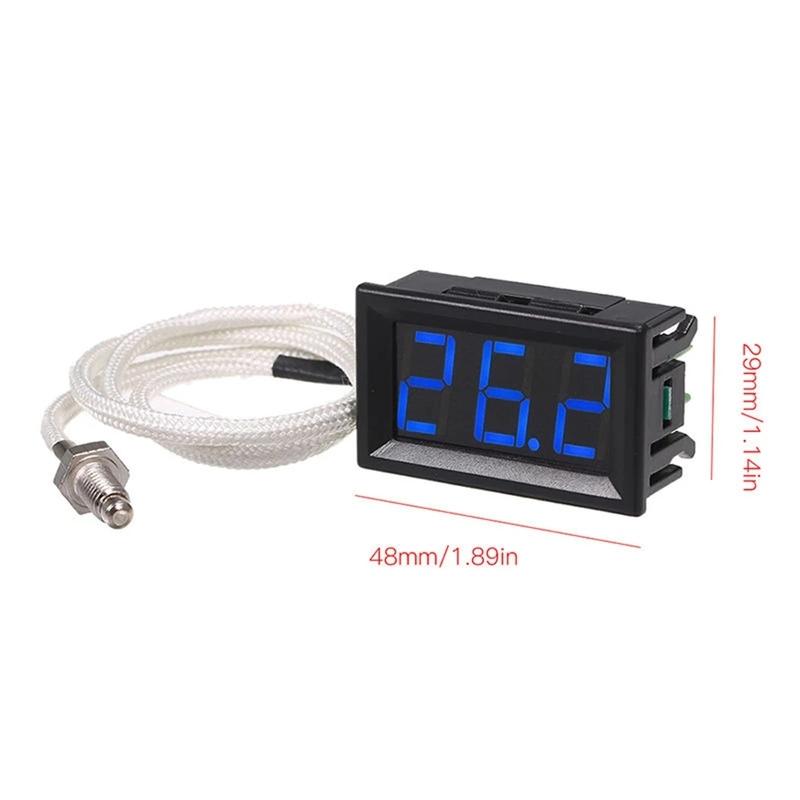 Industrial High Temperature K-Type M6 Thermocouple Thermometer 12V -30~800 Degree Digital Temperature Meter Tester XH-B310