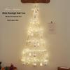 Luminous Christmas Tree Wall Decorations with Ornaments, Pine Cones, and Vines