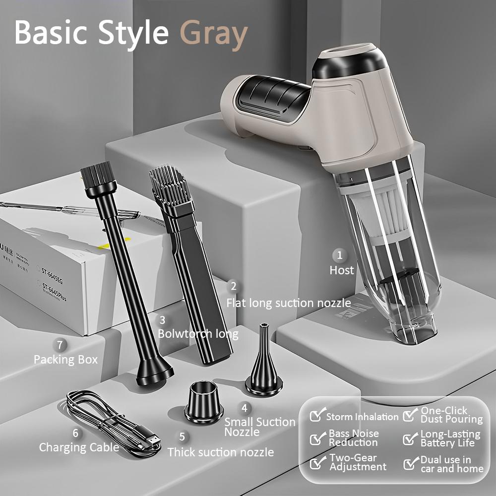 Tragbarer, leistungsstarker Autostaubsauger mit 12000 Pa, starker Saugkraft, 120 W, kabelloser Handstaubsauger für die Staubreinigung im Haushalt im Auto