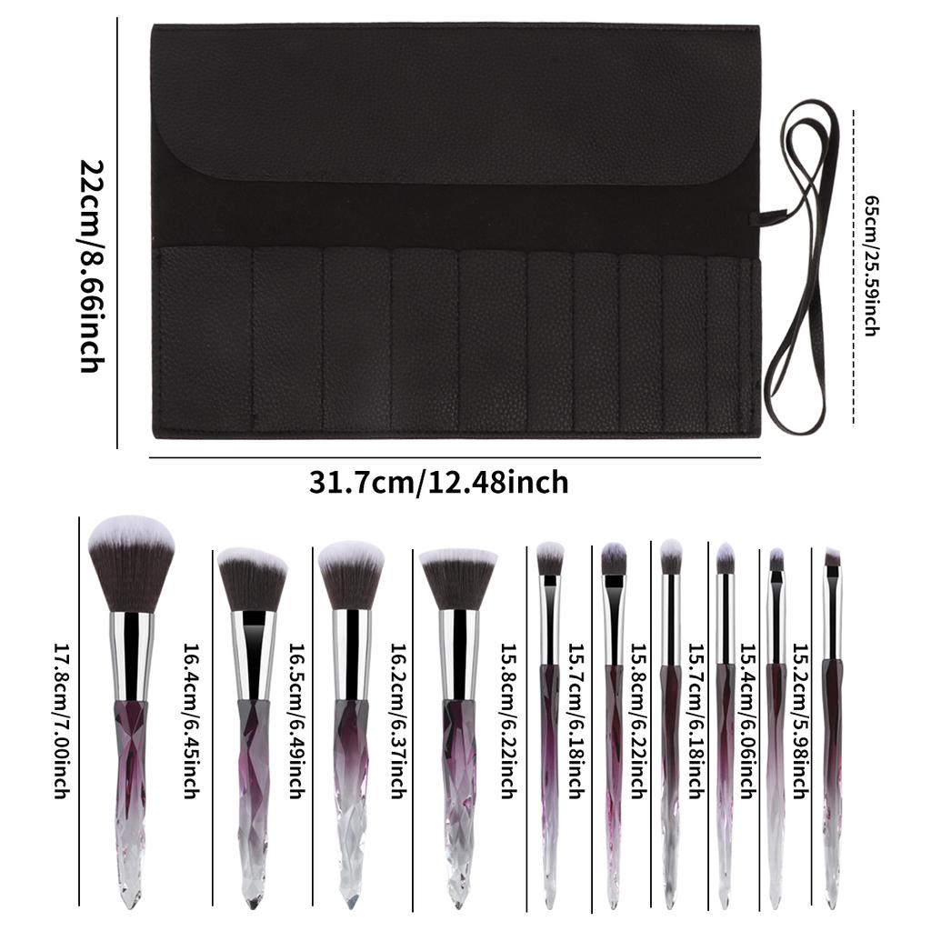 Roll Up Makeup Brush Holder, Makeup Brush Organizer, Travel Makeup Brushes Bag Cosmetic Bags Pouch For Women Eyebrow Brushes