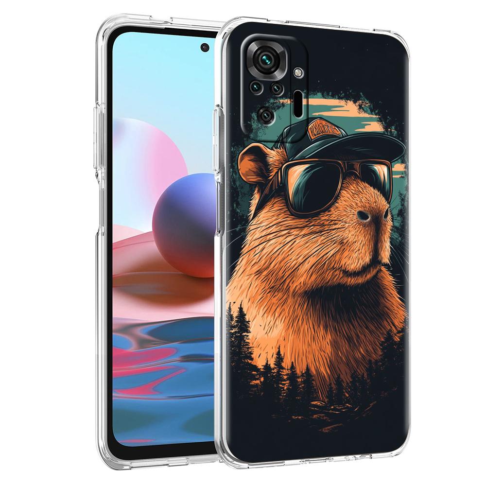

Transparent Phone Case for Redmi 14C 13C 10C 10 9 Note 13 12 11 K50 K40 Plus Pro 5G Soft TPU Cover Cute Cartoon Capybara Pattern for Redmi 9