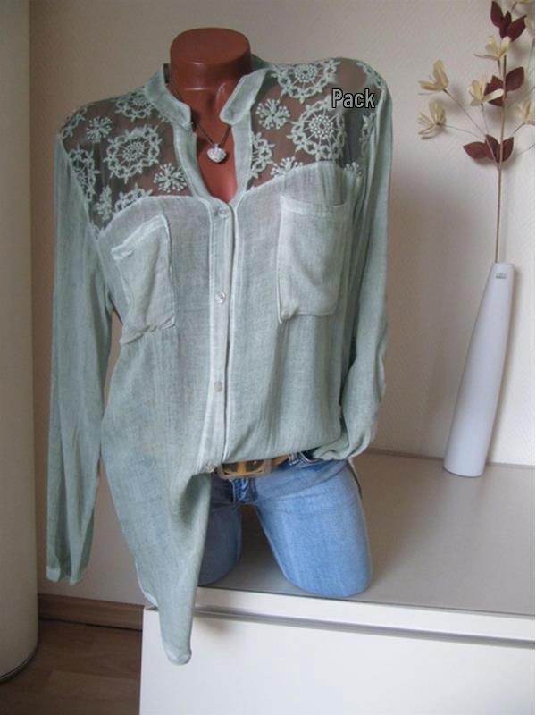 

Осенняя блузка с длинным рукавом и кружевной отделкой, со стойкой и отложным воротником и карманом, 2018 XL армия зеленый