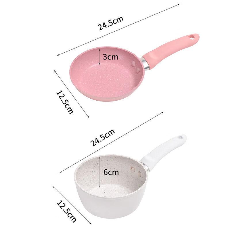 Longhe Mini Flat-Bottom Electric Ceramic Milk Pot and Detachable Frying Pan