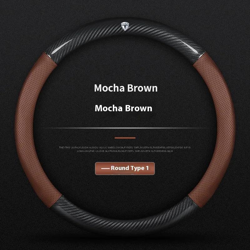 ALM1 Tesla Model 3 Y S Model X Roadster Carbon Fiber Leather Anti-slip Breathable Tesla Car Steering Wheel Cover Accessories