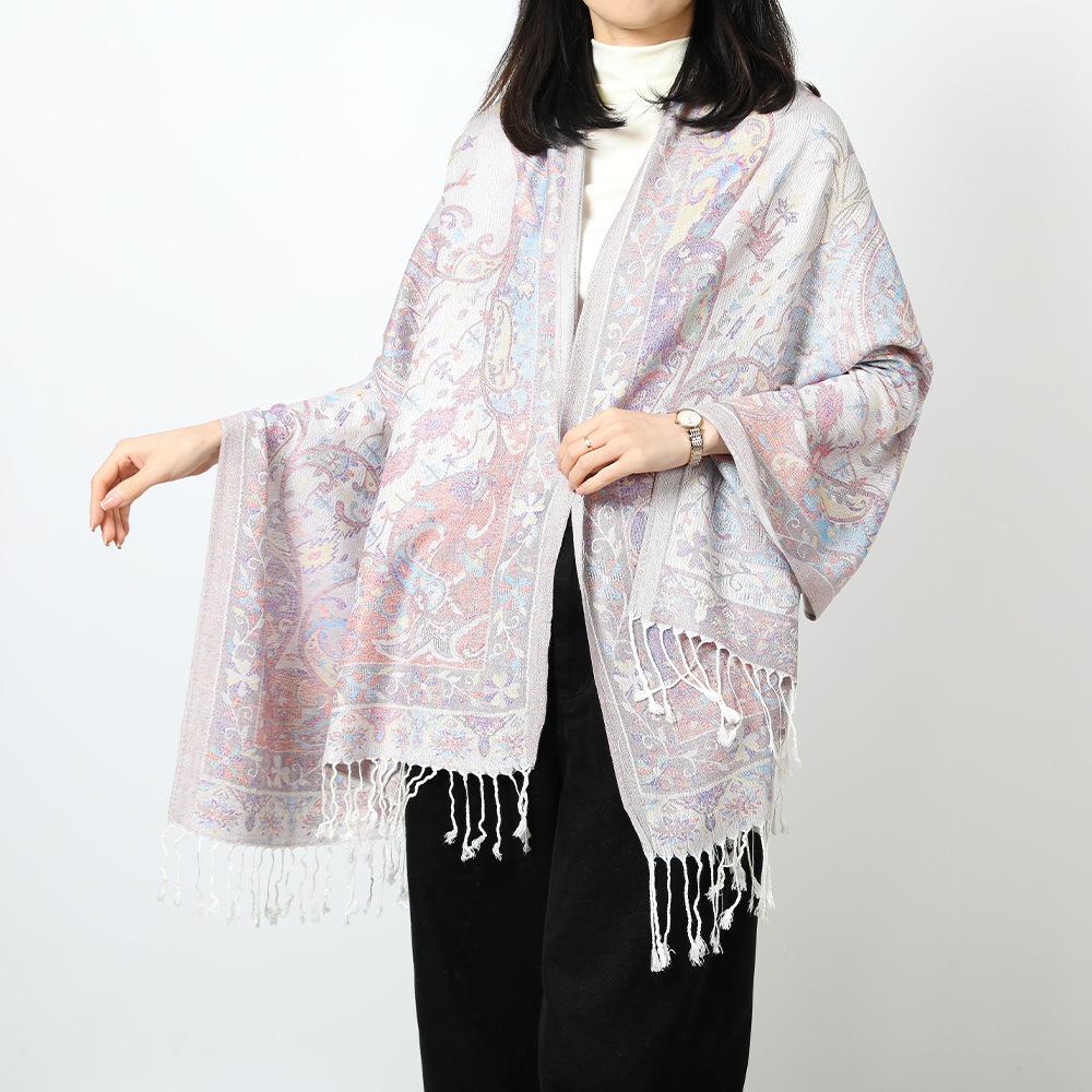 Scarf Jacquard Cashew Fringed Shawl New Spring and Autumn Cotton Women's Long Scarf Headscarf