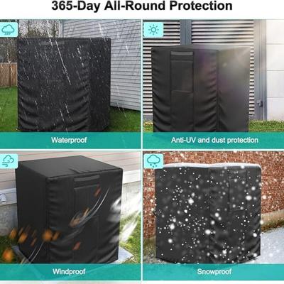 Square AC Outdoor Cover - Rainproof Protector for Vertical & Central Air Conditioner External Units