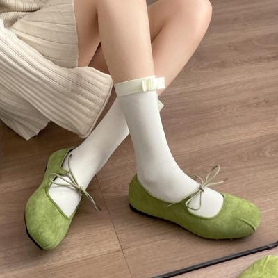Rétro polyvalent à bouche peu profonde à semelle plate chaussures simples pour femmes nouvel automne jupe semelle souple chaussures Mary Jane