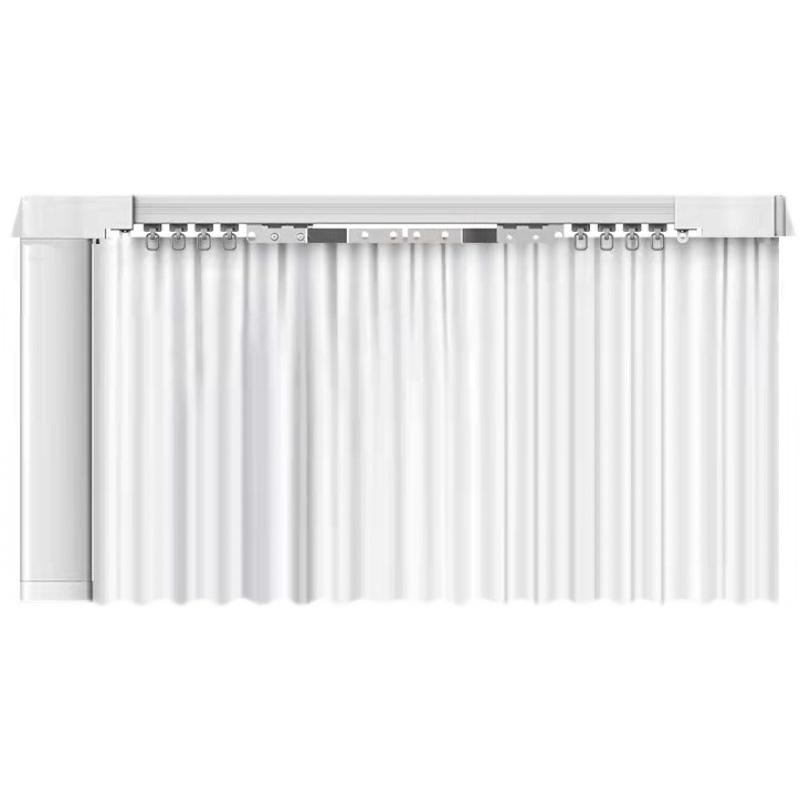 Smart Electric Curtain Motor with Silent Track, featuring Tuya WiFi, ZigBee, and Voice Remote Control.