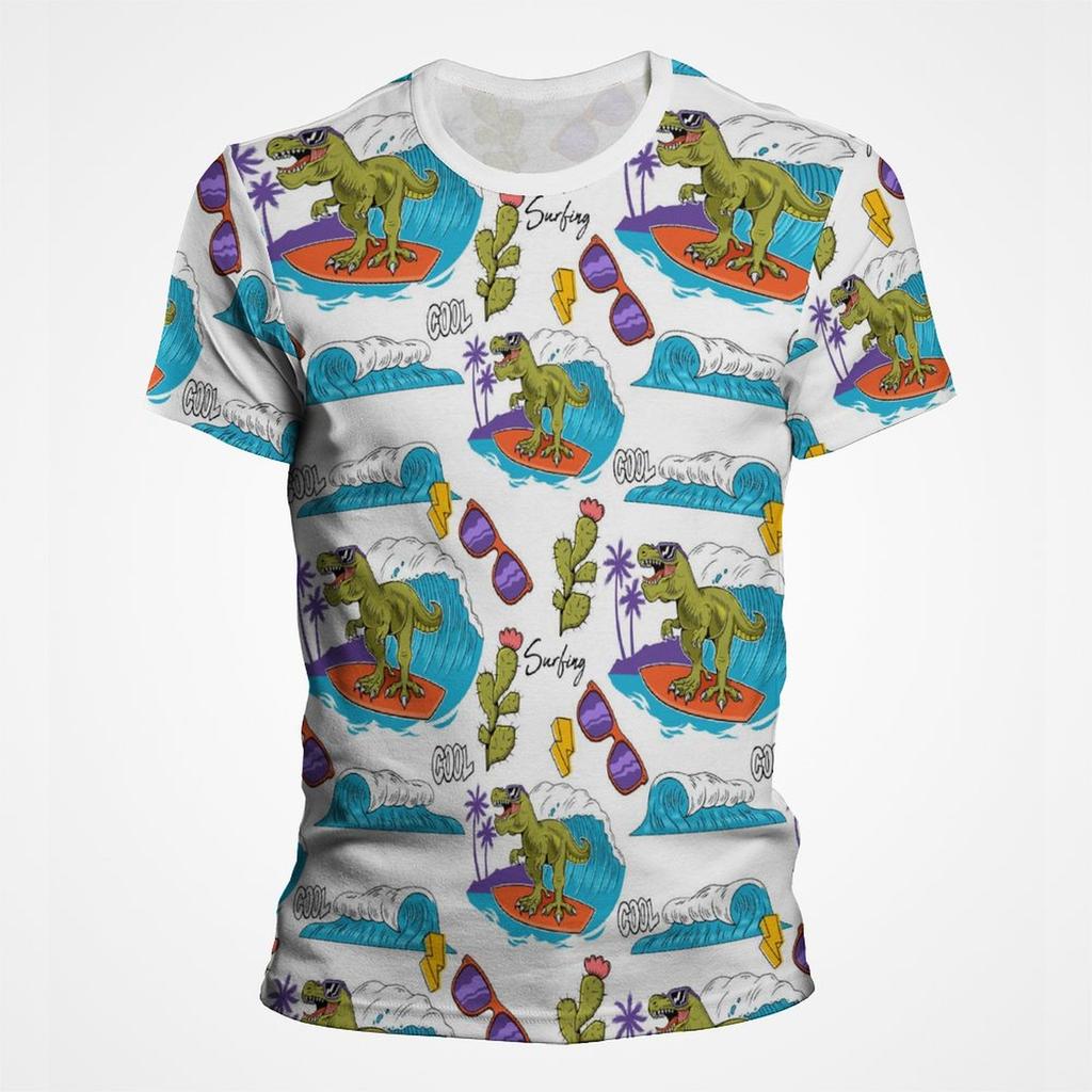 Summer Cartoon Graffiti Dinosaur Oversized T Shirt Men Women Short Sleeve O Neck Streetwear Tee Tops Men Designer Tshirt Clothes