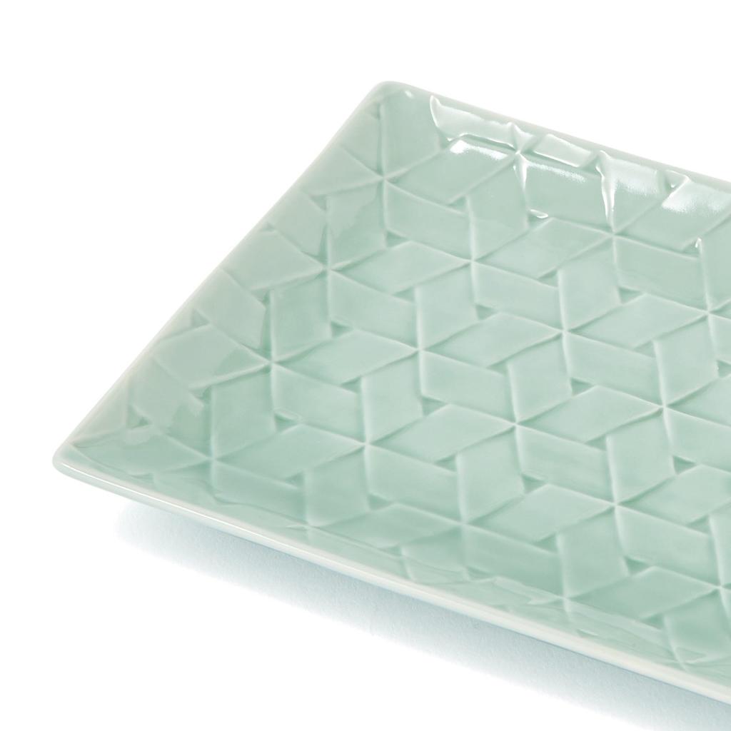 Francfranc Mino Ware Rectangular Green Plate, Medium,