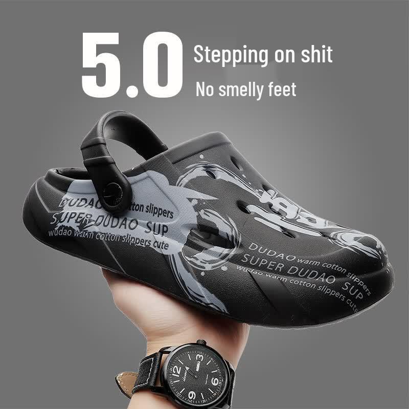 Men s Anti-Slip Thick-Soled Clog Sandals 42-43 чёрный