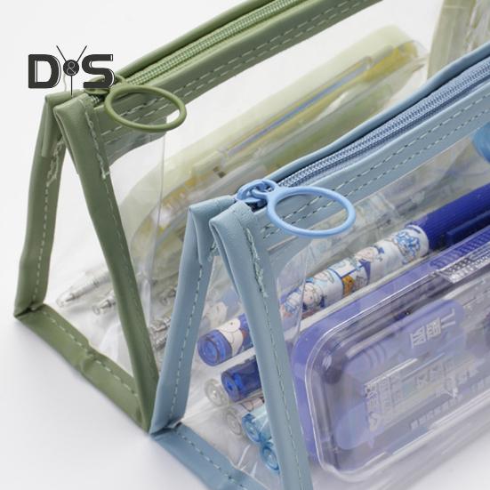 Przezroczysty piórnik z zamkiem błyskawicznym Wodoodporna kosmetyczka do przechowywania makijażu Organizer na artykuły papiernicze dla uczniów do szkoły, biura i podróży