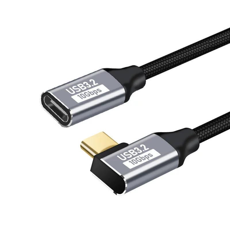 

Кабель для быстрой зарядки PD 100 Вт 5 А Тип USB C 3.1 Gen 2 Папа-Мама Удлинитель Угол 90 10 Гбит/с USB C Удлинитель Кабели для передачи данных 0.5m