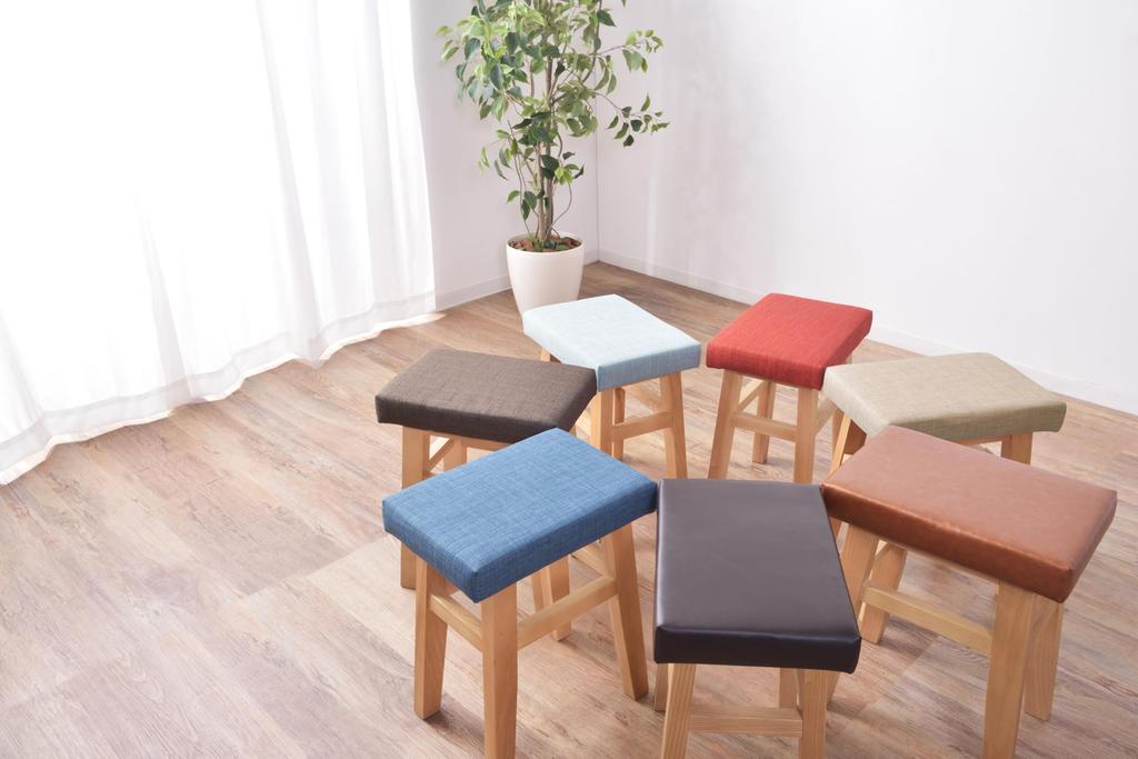 AZUMAYA Van Bi Stool, Navy (CL-785CNV)