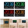 Digital Wall Clock Home Decor Large Display Humidity Display 12/24 LED Alarm