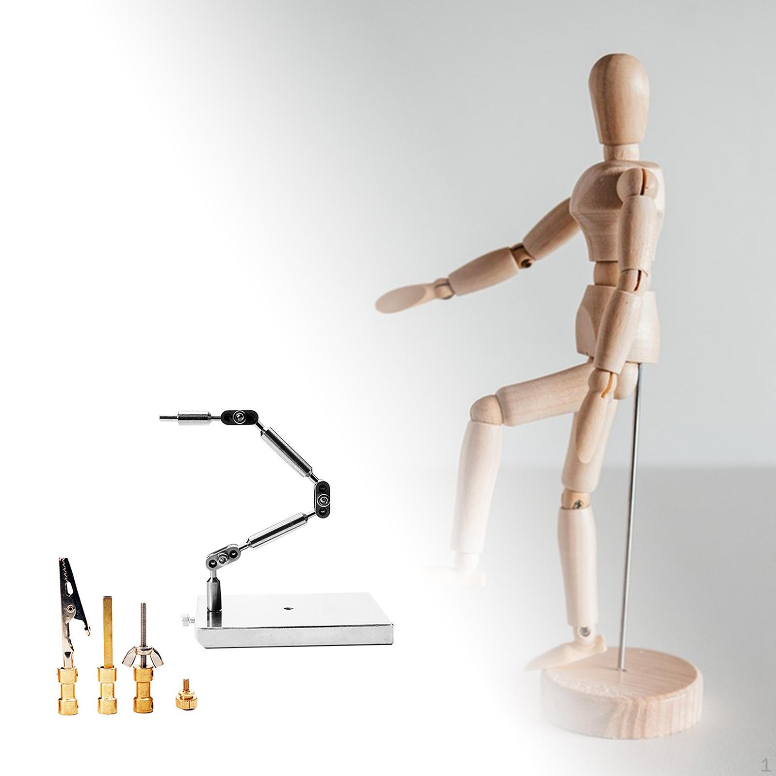Rig Action Figure Display Stand, Home Decoration, Stainless Steel Arm Base for Figures Square Tube Head