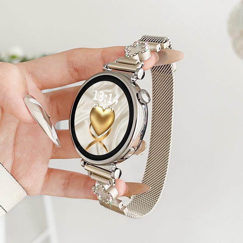 Leather Milan Magnetic Buckle Strap for Huawei Watch GT Series (GT6, GT5, GT4, GT3, GT2, GT5 Pro) - Women's Chain Style