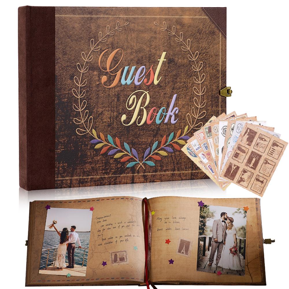DIY Handmade Photo Album Scrapbook Kit Guest Book Retro Kraft Album Travel Diary Journal Album Anniversary Wedding Memory Book
