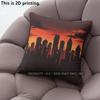 Sunset City Skyline Print Throw Pillow Covers Pattern Cushion Cover Suitable For Sofa Bedroom Car Pillow Cover