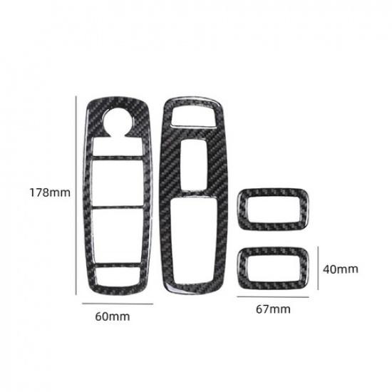 4Pcs For 2015-Up Chrysler 300 Carbon Fiber Interior Window Control Cover Trim