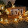 Blendende lyslenker, 20 LED 16-fots solcellelys, med 8 moduser, vanntett for innendørs og utendørs juletrær hjemme