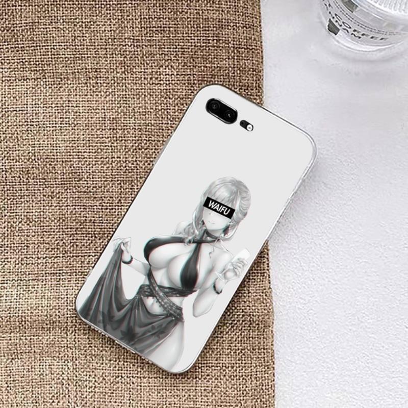 Hentai Harajuku Anime Girl Case Phone Case For Huawei P50 P40 P30 Pro Mate 40 30 Pro Nova 8 8i Y7P Honor Transparent Phone Cover