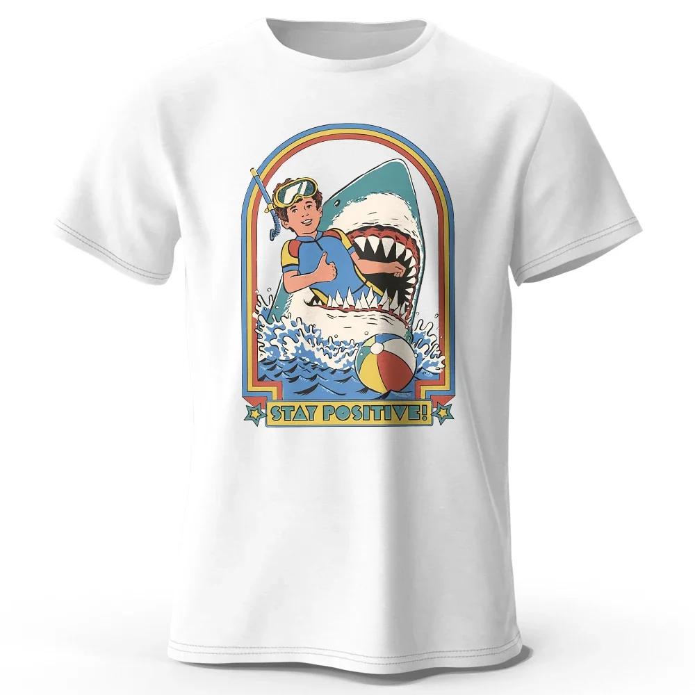 

Stay Positive Printed 100 Cotton Classic Vintage Funny TShirt For Unisex Women Sportswear Tops Tees 42817 S