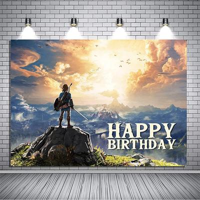 5x3ft Zelda Birthday Party Backdrop for Boys Girls Birthday Party Supplies
