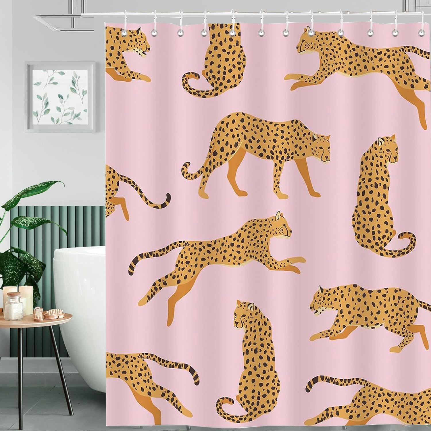 Colorful Merry Christmas Shower Curtain Vintage Red Vintage Truck Xmas Winter Snowy Forest Tree Pattern, Funny Christmas Shower 90x180CM