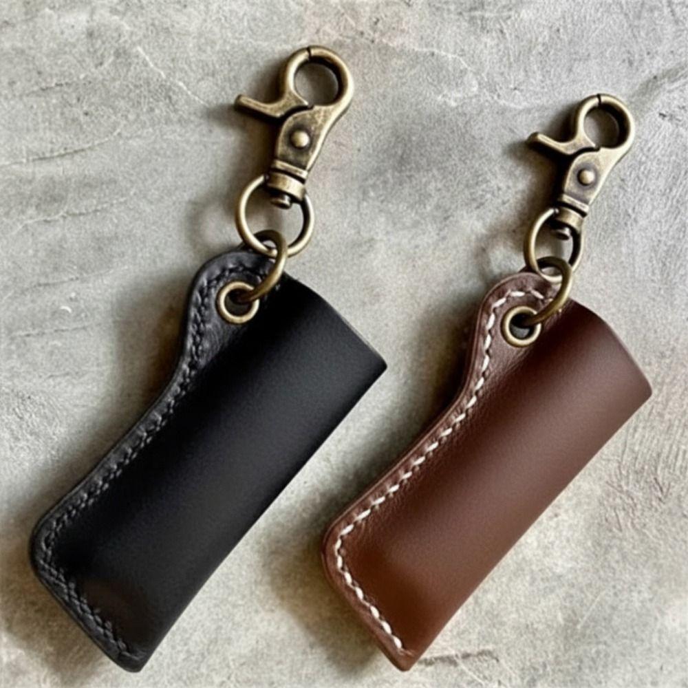 Retro Leather Protective Shell PU Leather Lighter Storage Bag High-end Design Lighter Case Outdoor
