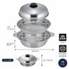 Shimomura Kihan Tabletop Pot, 24cm, with Steamer Tray, Made In Japan. Compatible with Induction and Gas Stoves. Seamless, Easy To Clean, Shatter-resis