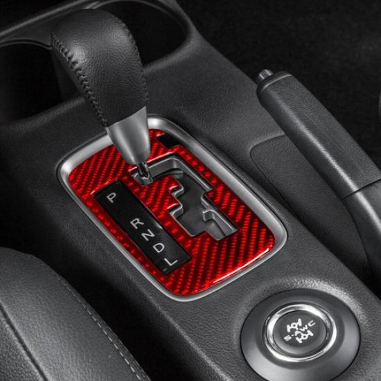Red Carbon Fiber Automatic Gear Shift Cover Trim For Mitsubishi Outlander