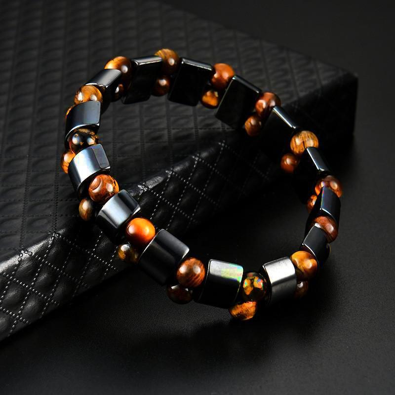 Popular bracelet natural stone tiger s eye stone hematite beaded bracelet bracelet non-magnetic