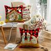 New Winter Linen Printed Pillow Case Christmas Holiday Sofa Decoration Home Pillow