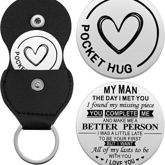 

German Inspirational Lucky Charm Cross Keychain - Stainless Steel & PU Leather 30mm