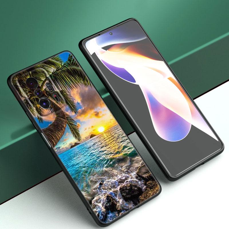 

Чехол для телефона «Летний пляж, закат, море» для Xiaomi Mi A2 8 9 SE Note 10 10T 11 12 Lite 9T 11T 12S 12T Pro A3 6X 12X, черный чехол из ТПУ Xiaomi Mi 11T 5G