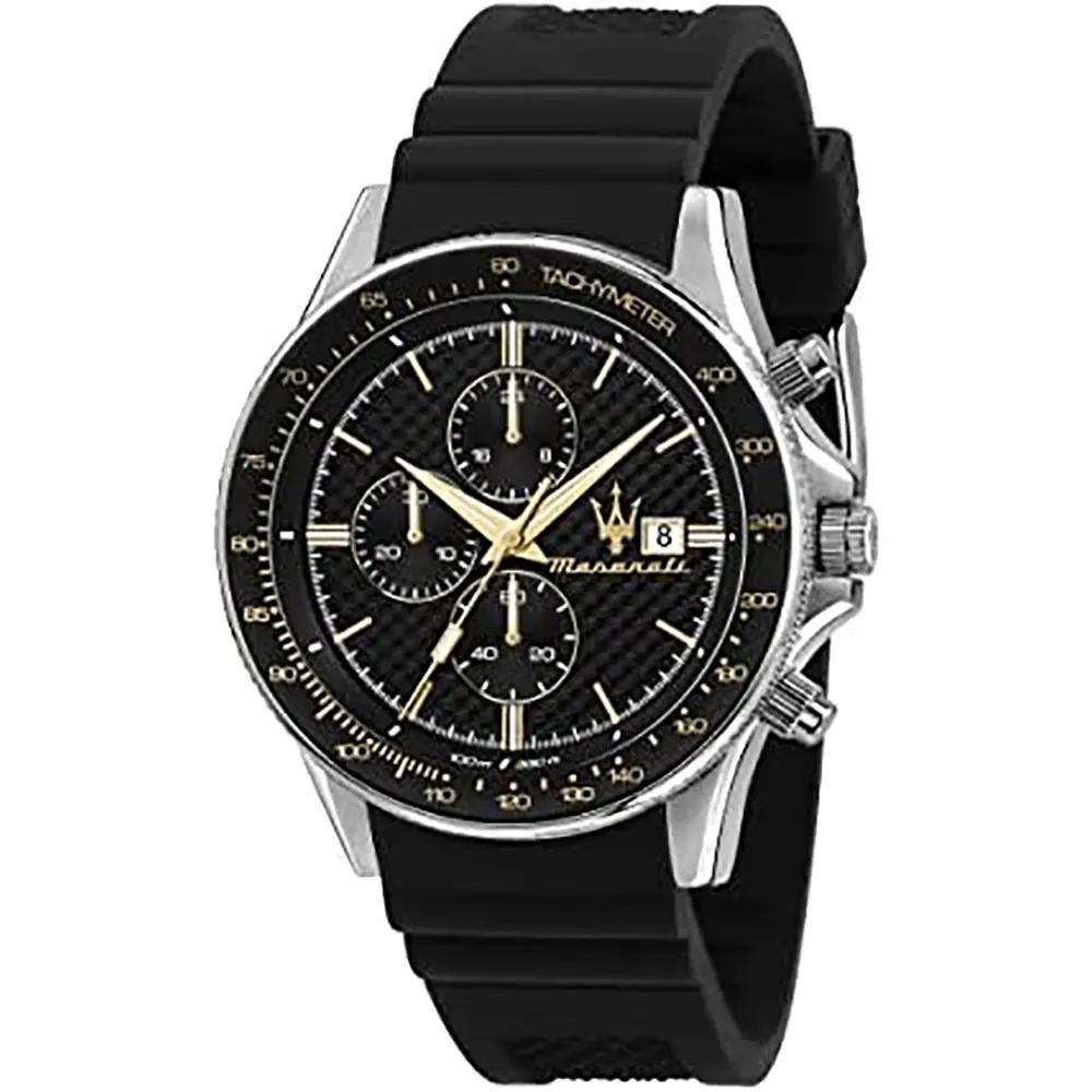 Maserati Sfida Black Silicone/Rubber Men s Quartz Chronograph with Date R8871640005 чёрный