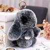 13CM Mini Frost Rabbit Women Cute Plush Fur Pompom Bunny Key Chains On Bags Car Trinket Wedding Party Toys Gift Bag Charm