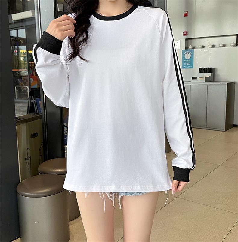 Unisex Trendy Three-Stripe Embroidered Sweatshirt - Autumn Loose Fit XXL