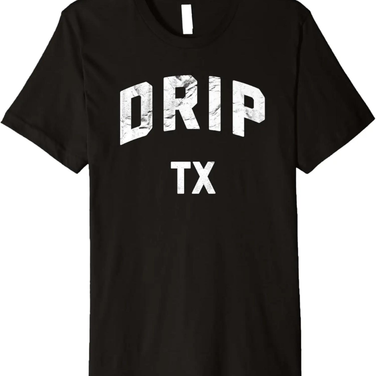 

Dripping Springs Novelty T-Shirt for Adults Kids Drip TX S чёрный
