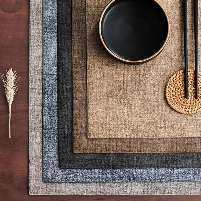 Double Side Leather Placemats And Coasters Waterproof Nonslip Table Mats Set Washable Table Mats For Dining Table